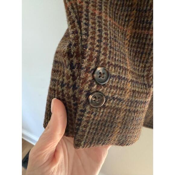 T Harris London Mens Tweed Blazer Brown Plaid Classic Heritage Academic Coat M - Picture 5 of 12